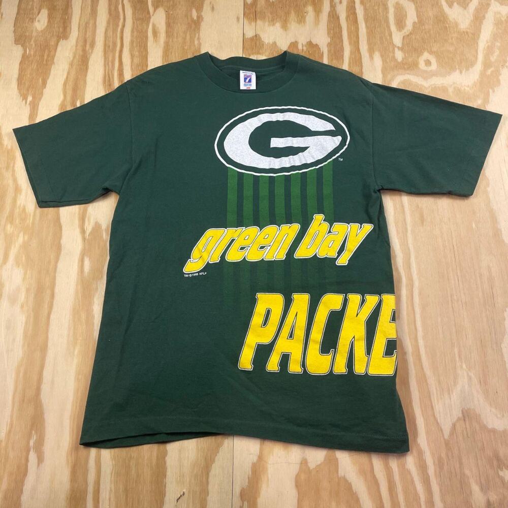 Vintage 1995 Green Bay Packers T-Shirt – Logo 7 – Green – Men’s L (Made in USA)